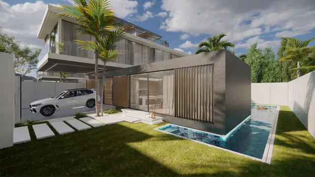 Stylish, large 4-bedroom villa, with sea view, on Chalong beach — Chalong
