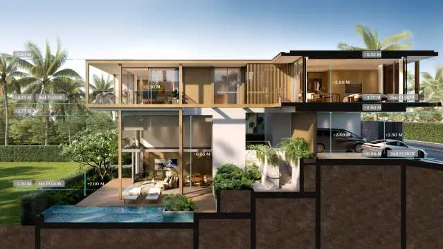 Large -Bedroom Villa, with pool view, on Layan Beach beach — Layan